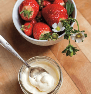 strawberries and yogurt